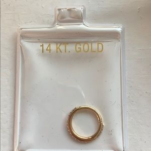 14k yellow gold clicker seamless hoop